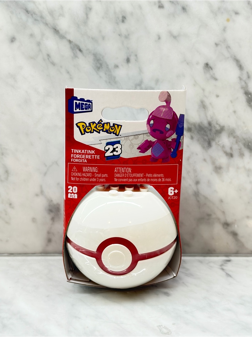 Mega Pokémon Tinkatink Poké Ball Building Set #23 – 20 Pieces – NWT